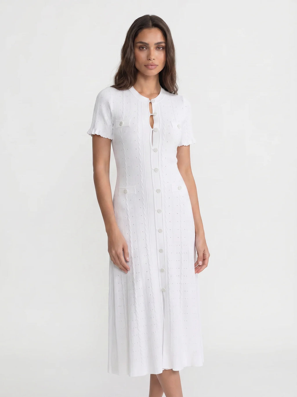 Marielle Midi Jurk met Knoopsluiting