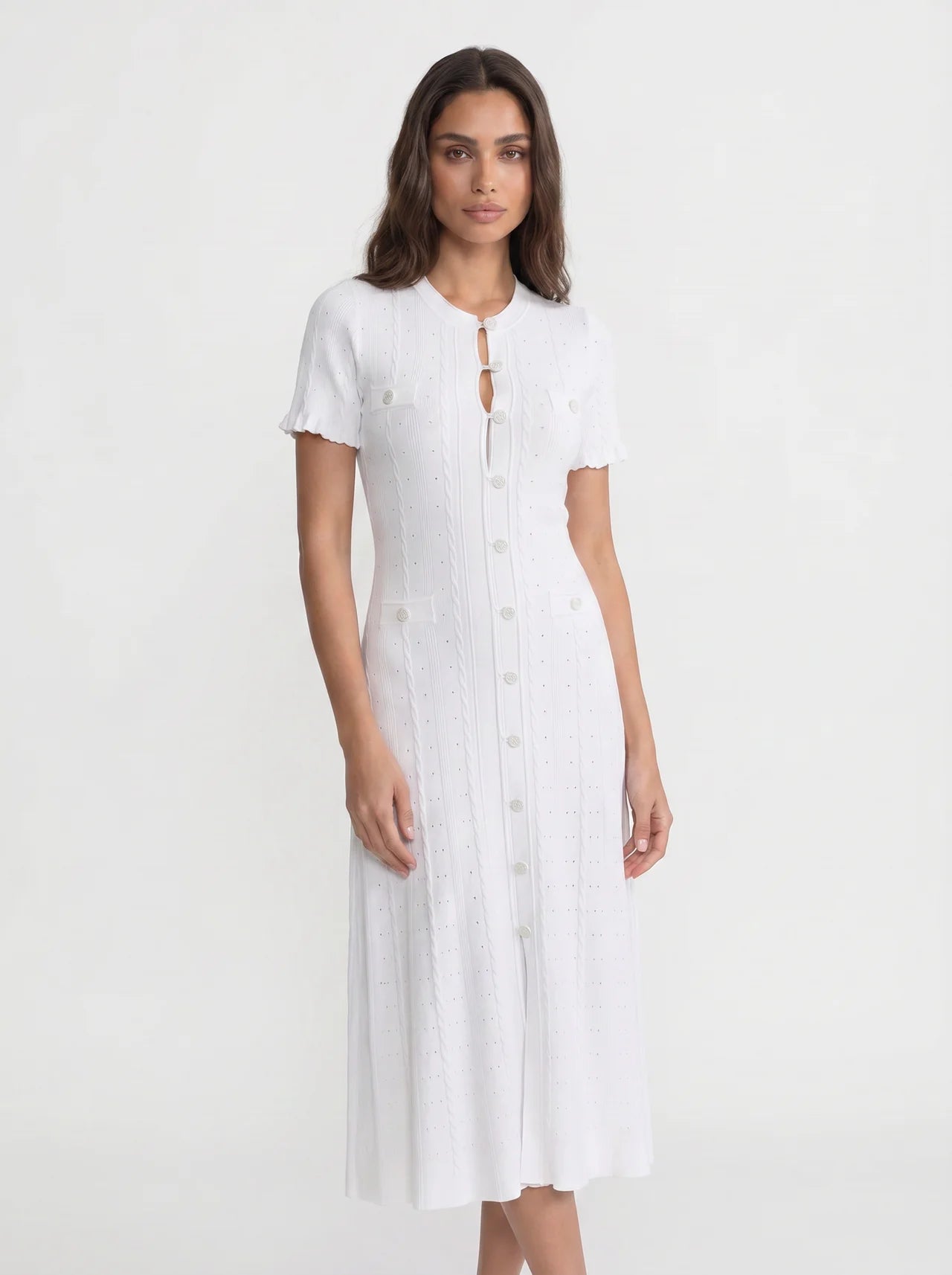 Marielle Midi Jurk met Knoopsluiting