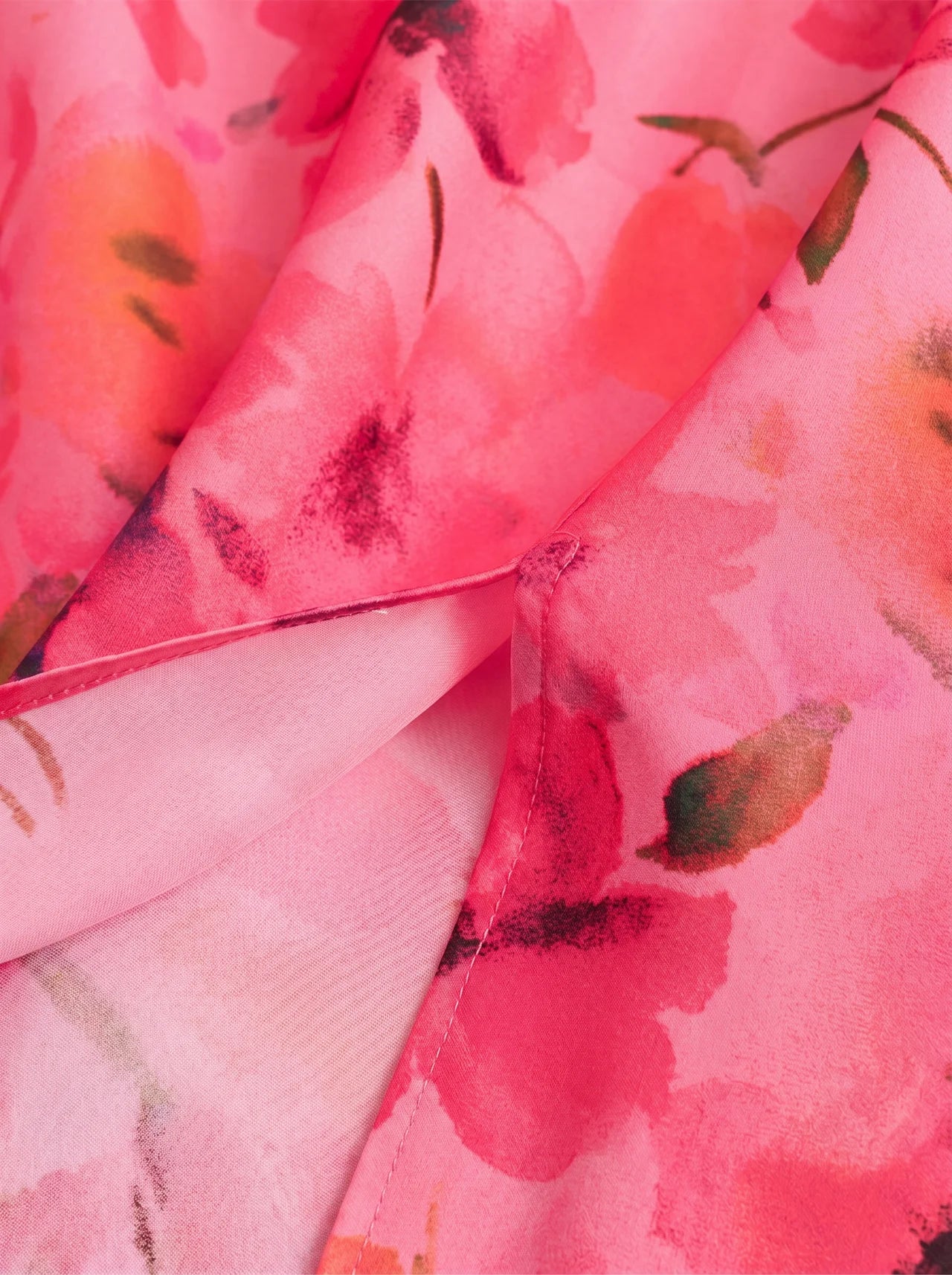 Liliane Bloemenprint Midi Jurk Watervalhals Ruching
