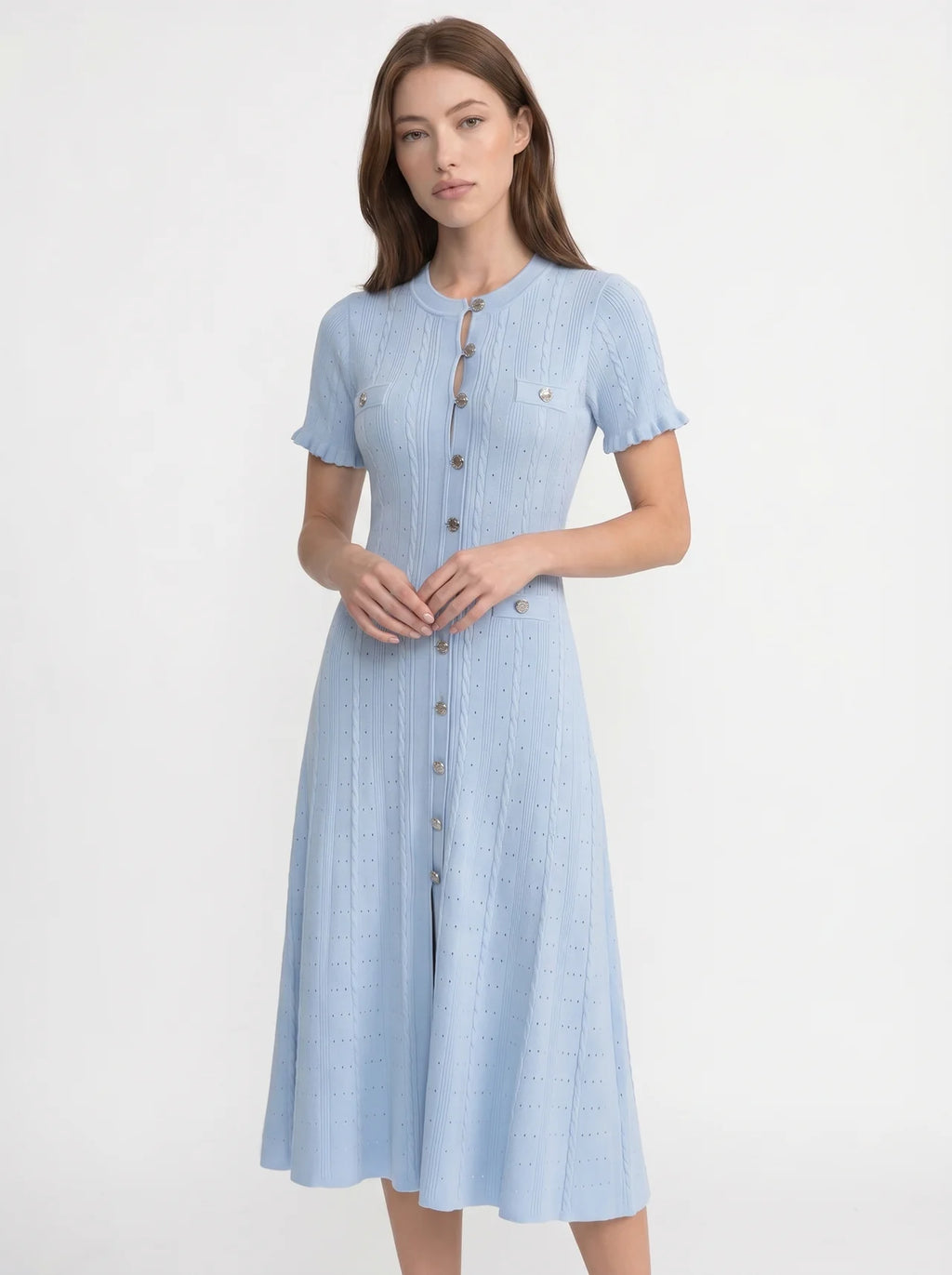 Marielle Midi Jurk met Knoopsluiting