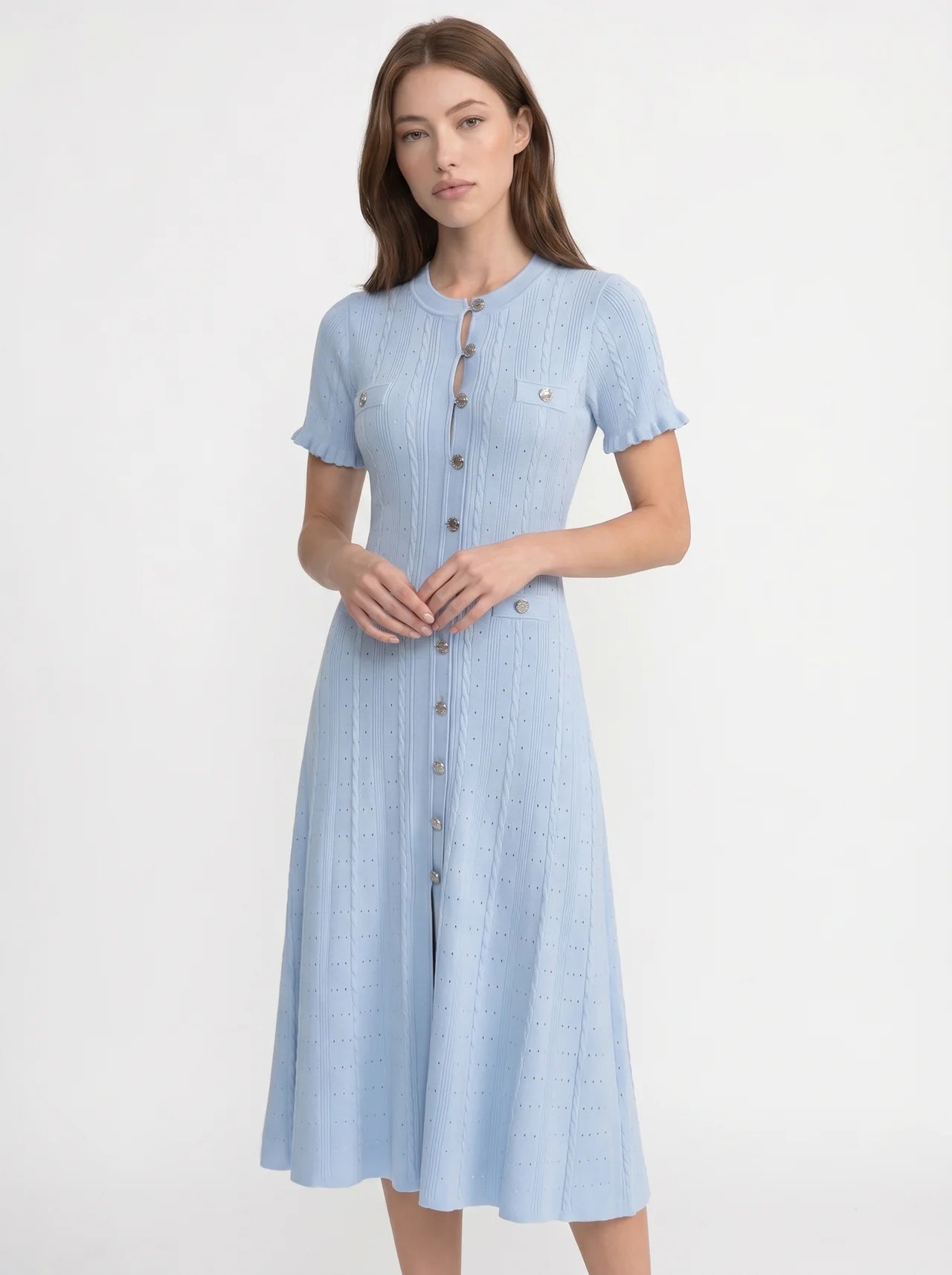 Marielle Midi Jurk met Knoopsluiting
