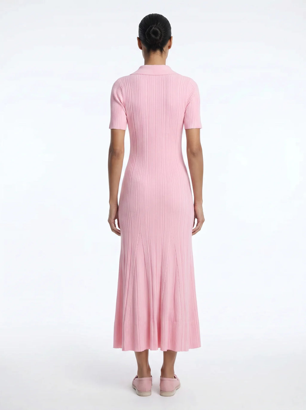 Pascale Gebreide Maxi Jurk Polokraag Zirkonia Knopen