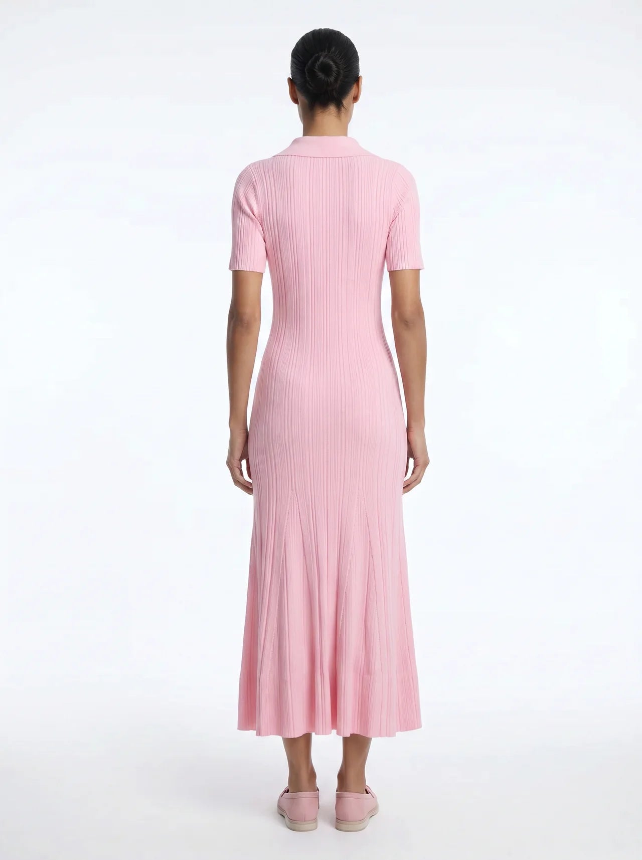 Pascale Gebreide Maxi Jurk Polokraag Zirkonia Knopen