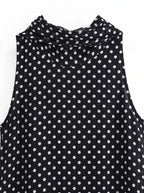 Oriane Chiffon Midi Jurk Polkadot Halternek