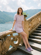 Hyacinthe Tweed Mini Jurk Kristallen Halsrand Pailletten