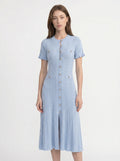 Marielle Midi Jurk met Knoopsluiting