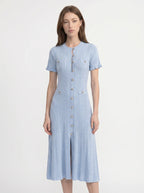 Marielle Midi Jurk met Knoopsluiting