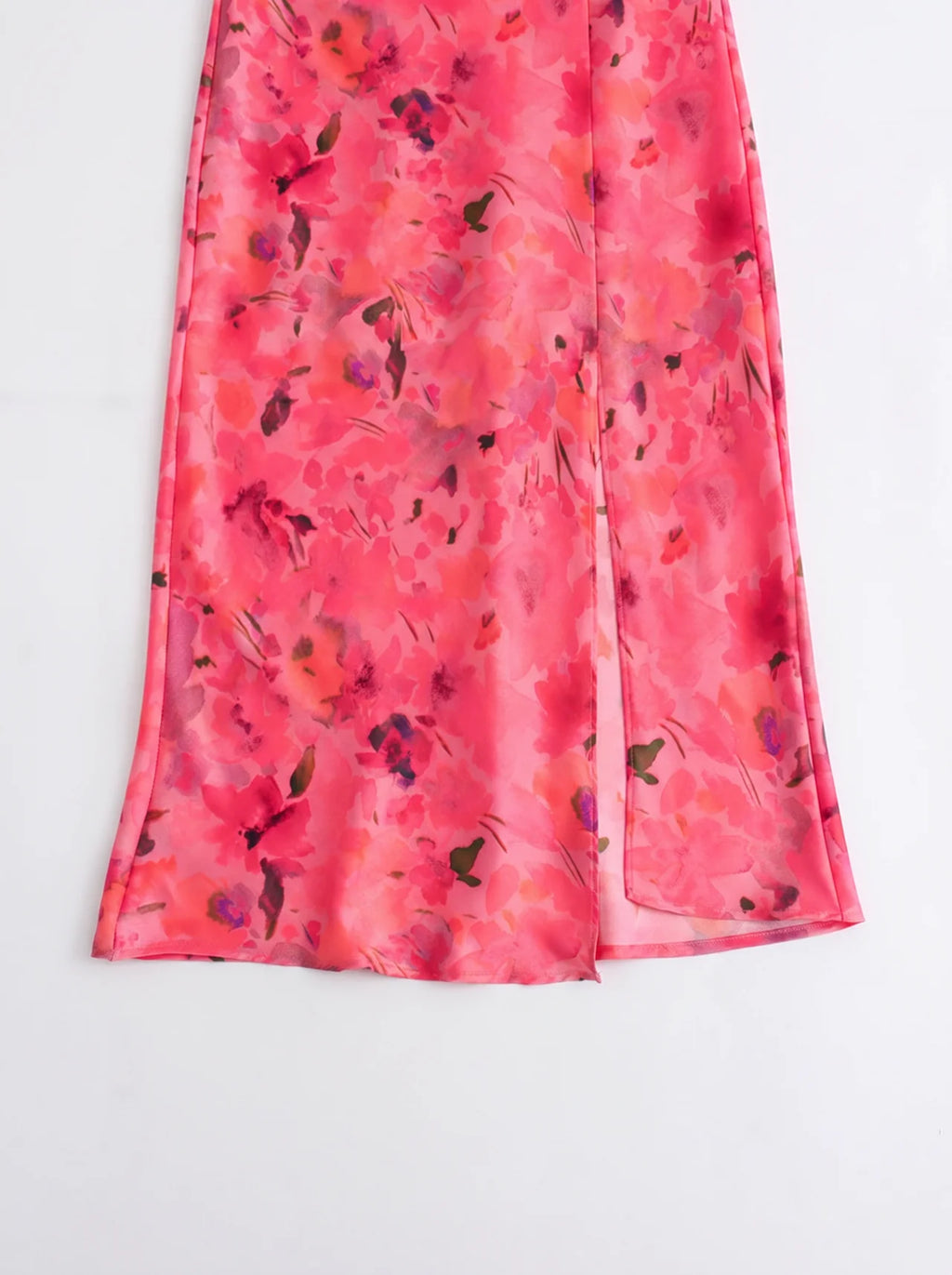 Liliane Bloemenprint Midi Jurk Watervalhals Ruching