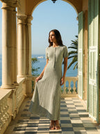 Isolde Gebreide Midi Jurk met Knoopsluiting