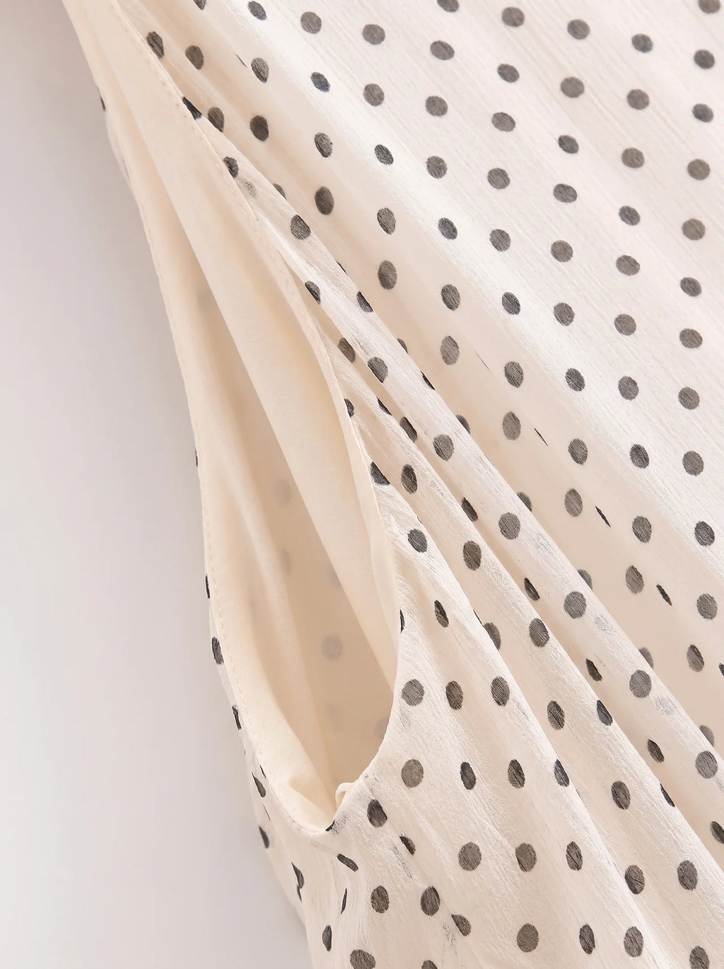 Oriane Chiffon Midi Jurk Polkadot Halternek