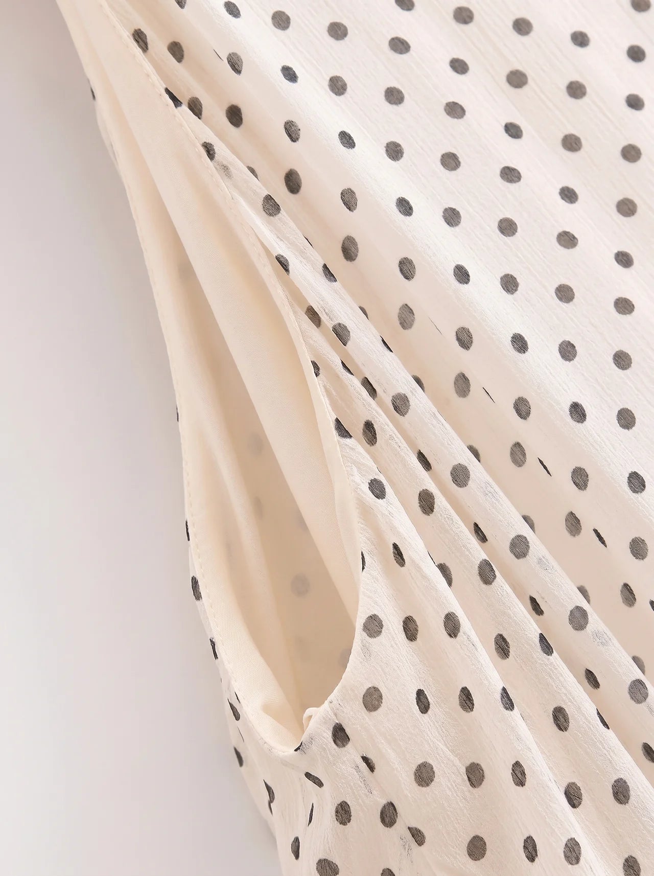 Oriane Chiffon Midi Jurk Polkadot Halternek