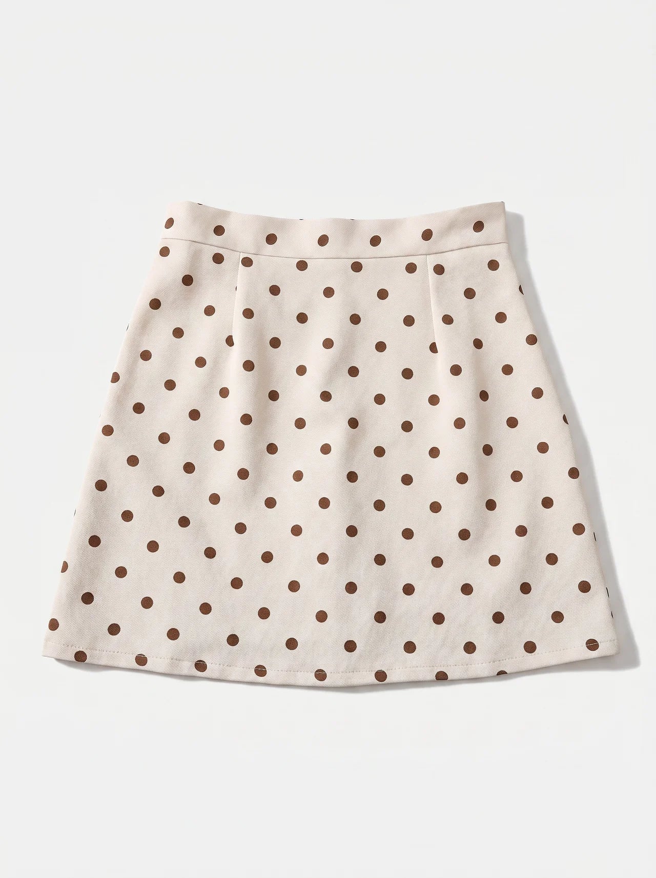 Isabeau Mini Rok met Stippenprint en Hoge Taille