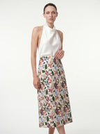 Jourdain Midi Rok met Bloemenprint en Hoge Taille