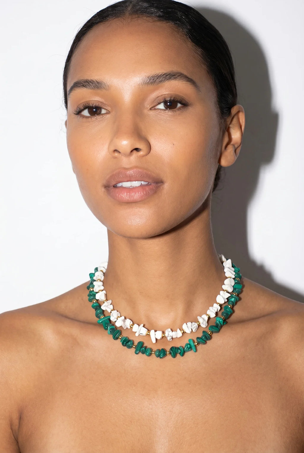 Jade Natuursteen Ketting met Onregelmatige Chips