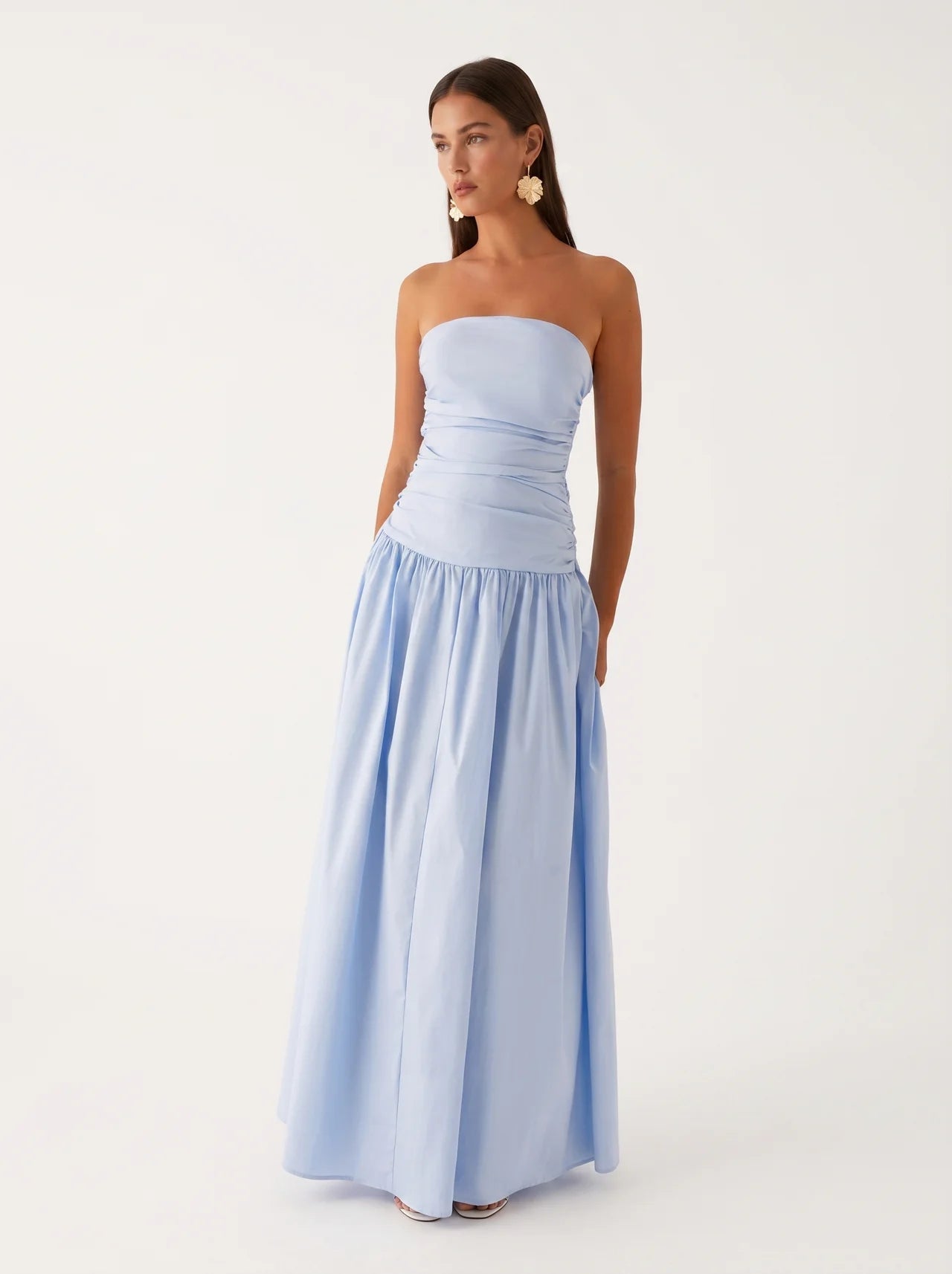 Clémence Bandeau Maxi Jurk met Wijde Rok