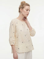 Albertine Geborduurd Blouse