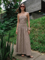 Clémence Bandeau Maxi Jurk met Wijde Rok