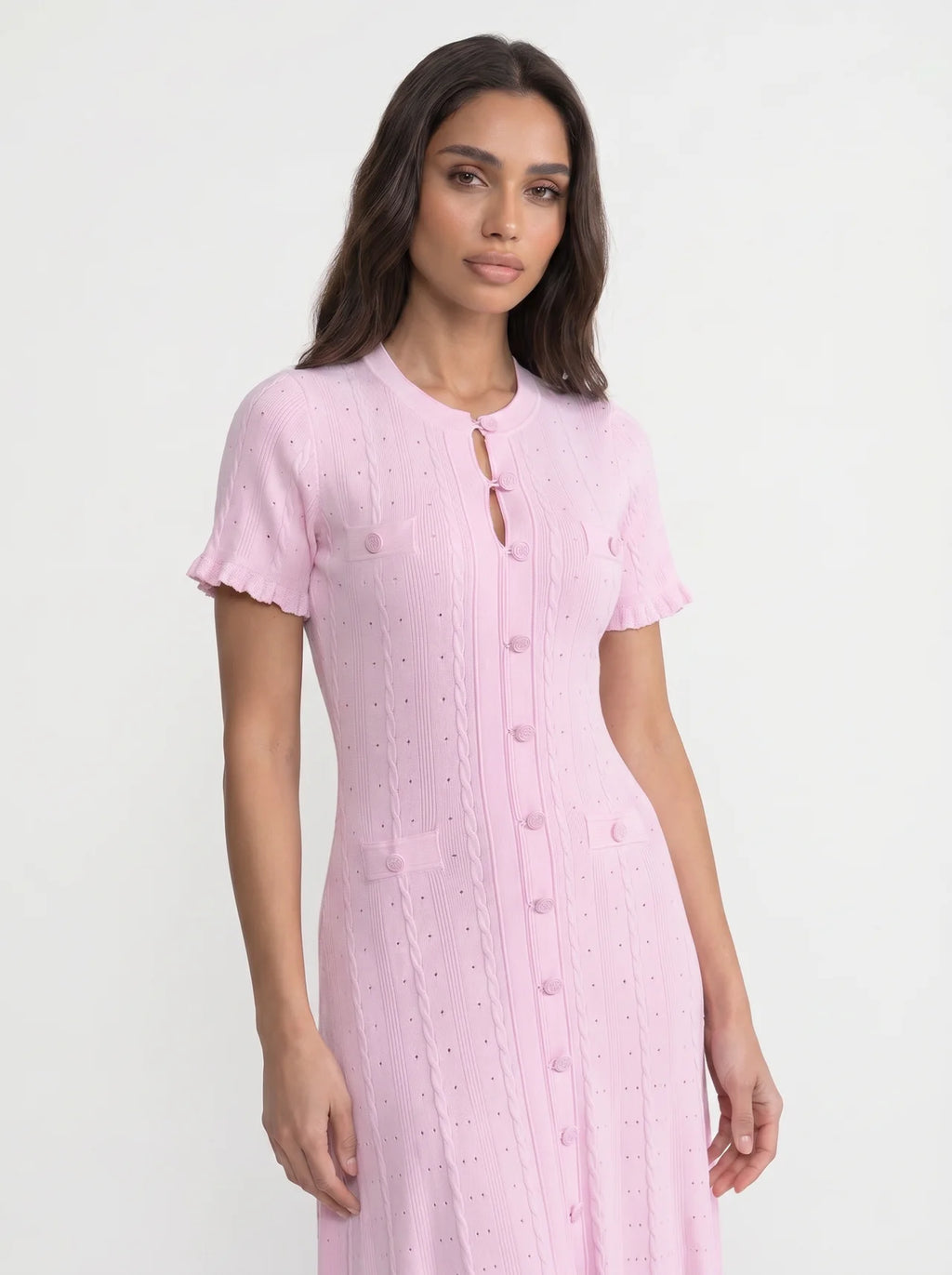 Marielle Midi Jurk met Knoopsluiting