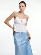 Henriette Satijnen Maxi Rok met Bloemenprint