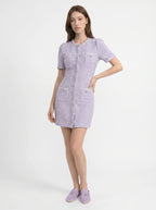 Hyacinthe Tweed Mini Jurk Kristallen Halsrand Pailletten