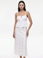 Henriette Satijnen Maxi Rok met Bloemenprint