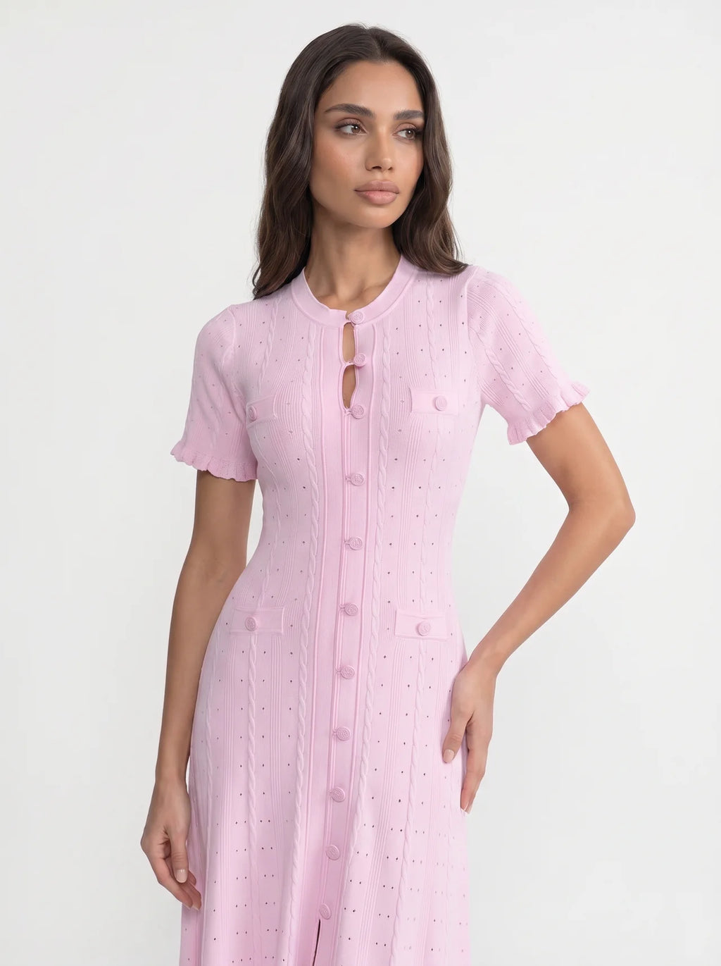 Marielle Midi Jurk met Knoopsluiting