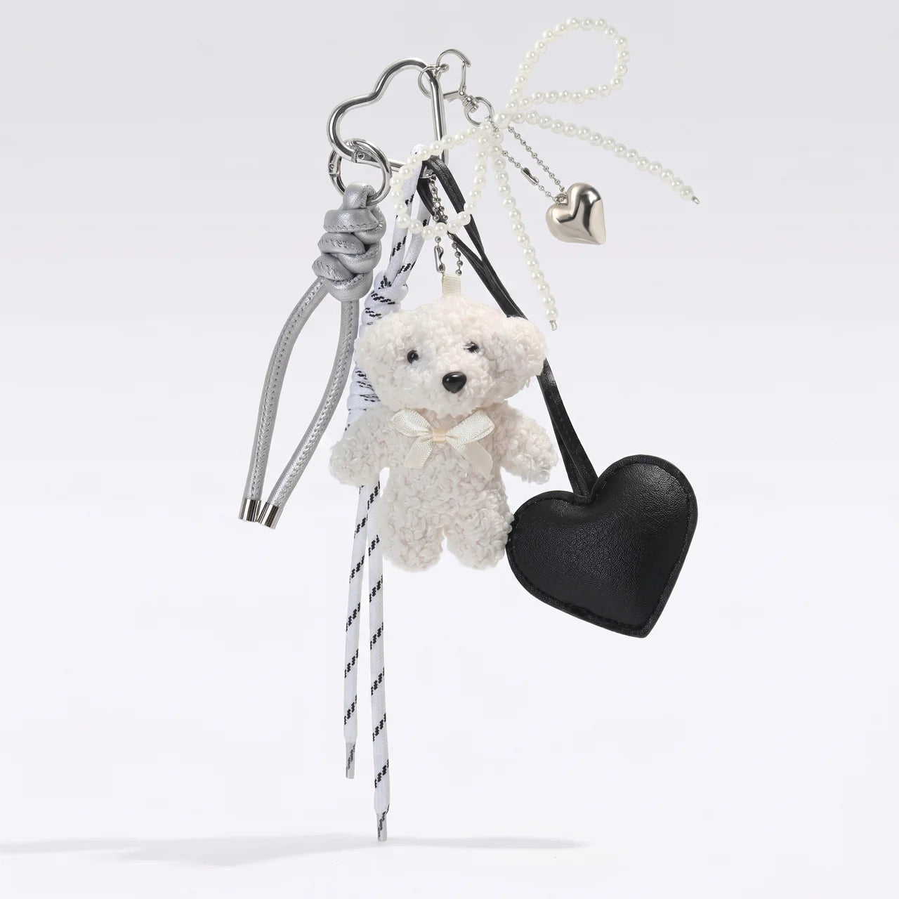 Pearl Teddy Heart Charm