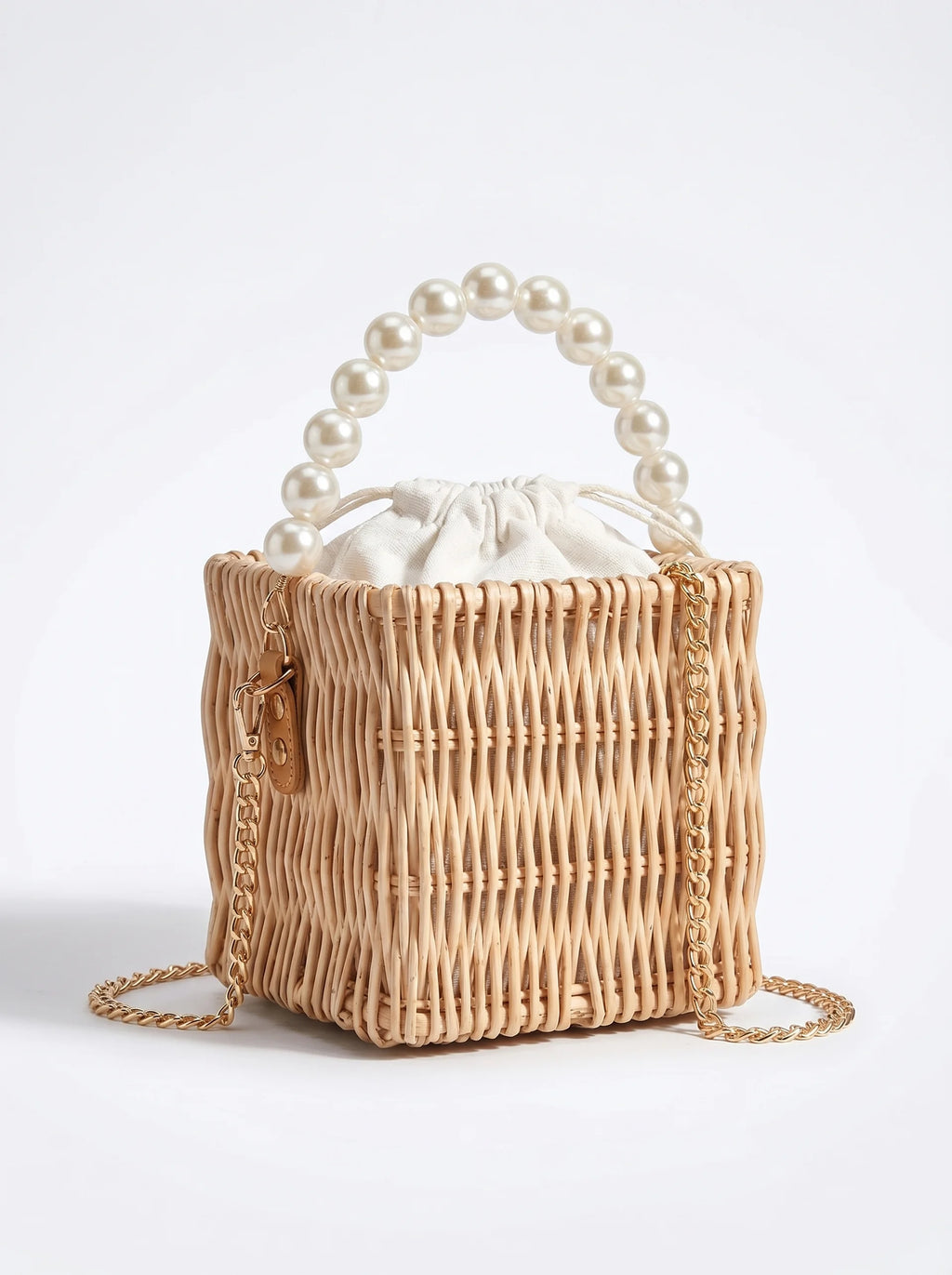 Perle Rattan Bucket Bag